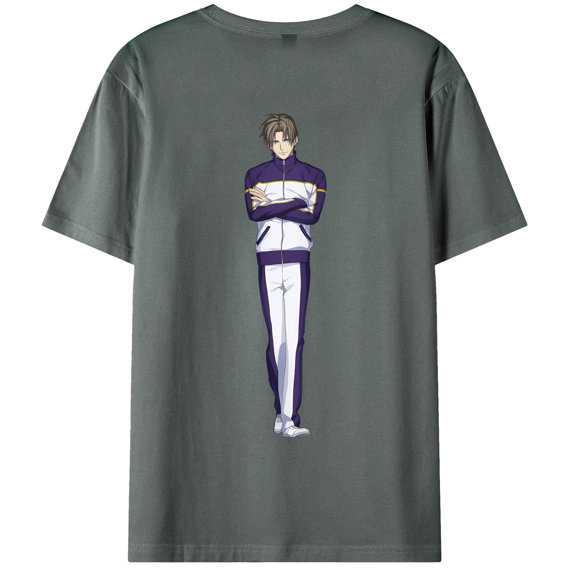 （画像用） 刀剣乱舞 Touken Ranbu 綿100％ メンズ半袖Tシャツ（バックプリント） 通気性
